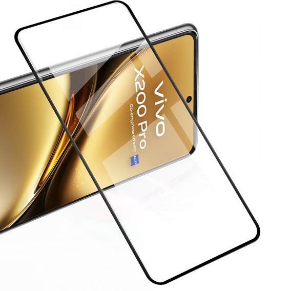 Sticlă călită 3D pentru Vivo X200 Pro 5G, cadru negru