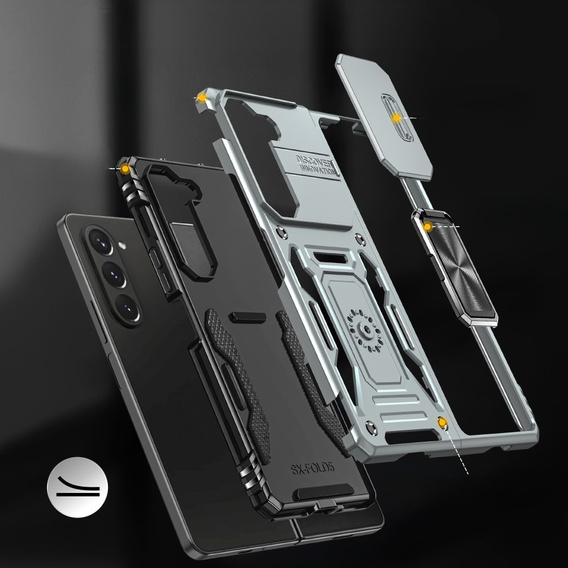 Husă blindată pentru Samsung Galaxy Z Fold6 5G, CamShield Slide, de argint