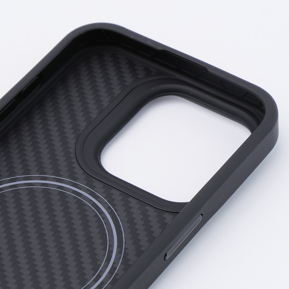 Husă pentru iPhone 15 Pro, Aramid Fiber Cover, negru
