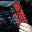 Husă blindată pentru Samsung Galaxy S22 Plus, CamShield Slide, roșu