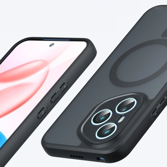 Husă pentru Honor 400 Pro 5G, pentru MagSafe, ERBORD Matt Case, negru + sticlă pentru ecran