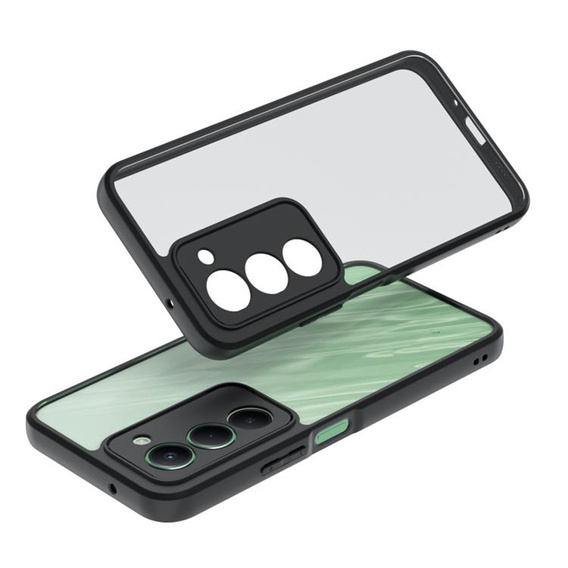 Carcasă pentru Xiaomi Redmi 15 5G / 4G, cu protecție pentru cameră, transparentă cu laturi negre