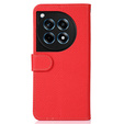 KHAZNEH RFID caz pentru OnePlus 12R, Litchi Texture, roșu