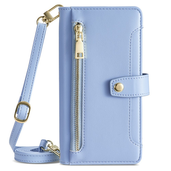 Cu clapetă pentru Oppo Reno 11F 5G, Wallet Zipper Pocket, albastru