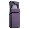 Husa cu clapetă CASEME pentru Samsung Galaxy Z Flip5 5G, Litchi Wallet, violet