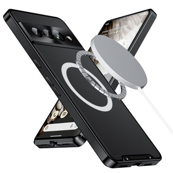 Carcasă de protecție pentru camera foto pentru Google Pixel 8 Pro, CamShield MagSafe, transparent / negru