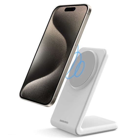 Încărcătorul wireless inductiv ERBORD, 15W, alb