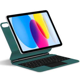 Husă de tastatură pentru iPad 10.9" 2022 (10 gen.) / iPad 11" 2025 A16 (11 gen.), Magnetic Keyboard Touchpad, verde