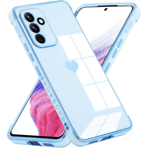 Husă pentru Samsung Galaxy S23 FE, Electro heart, albastru + Sticlă ceramică Full Glue