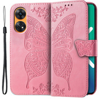 Cu clapetă pentru Oppo Reno8 T, Butterfly, roz