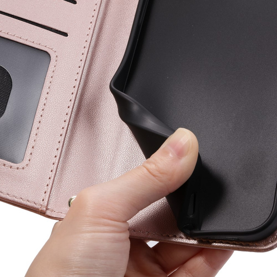 Husă cu clapetă pentru Samsung Galaxy A36 5G, Rhombus Crossbody Leather, roz