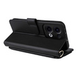 Carcasă cu clapetă pentru Oppo Reno 13 5G, Crossbody Leather Wallet, negru