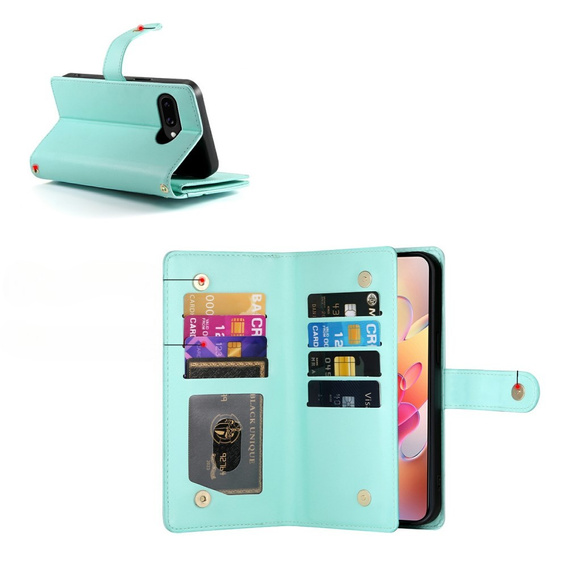 Cu clapetă pentru Samsung Galaxy A56 5G, Wallet Zipper Pocket, verde