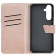 Cu clapetă pentru Samsung Galaxy S23 FE, Butterfly, roz rose gold