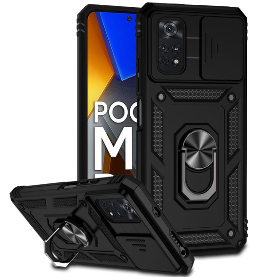 Husă blindată pentru Xiaomi Poco M4 Pro 4G, CamShield Slide, negru