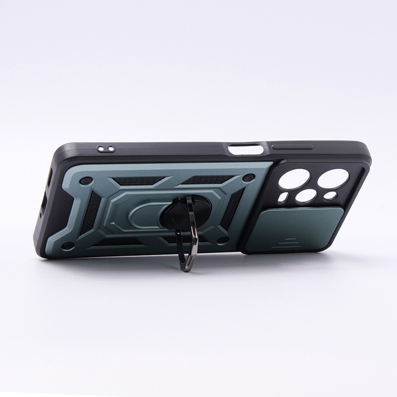 Husă blindată pentru Xiaomi Poco X5 Pro 5G, CamShield Slide, verde
