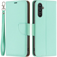 Cu clapetă pentru Samsung Galaxy A34 5G, Wallet Litchi Magnet, verde