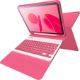 Carcasă + tastatură iPad 10.9 2022 10 Gen, Pen Slot, roz rose gold
