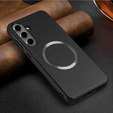 Huse pentru Samsung Galaxy S24 FE, Leather Hybrid MagSafe, negru
