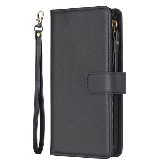 Cu clapetă pentru Xiaomi Redmi Note 13 Pro 4G / Xiaomi Redmi Note 14S / Xiaomi Poco M6 Pro 4G, Wallet Zipper Pocket, negru