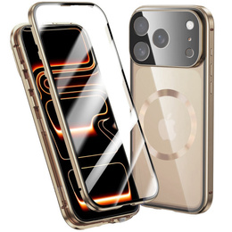 Husă magnetică dublă din sticlă pentru MagSafe pentru iPhone 17 Pro, auriu