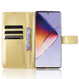 Cu clapetă pentru Infinix Note 40 Pro, Crazy Horse Wallet, de aur