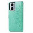 Cu clapetă pentru Motorola Moto G24 / G24 Power / G04, Mandala, verde