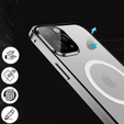 Carcasa Magnetic Dual Glass MagSafe pentru iPhone 14 Pro Max, de argint