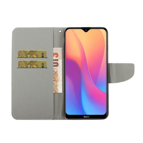 Cu clapetă pentru Xiaomi Redmi 9A, Wallet, Butterfly albastru