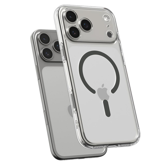 Carcasă Spigen Ultra Hybrid MagSafe pentru iPhone 17 Pro Max, transparentă / grafit