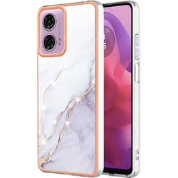 Carcasă de protecție pentru Motorola Moto G24 / G24 Power / G04, Marble Slim Case, alb
