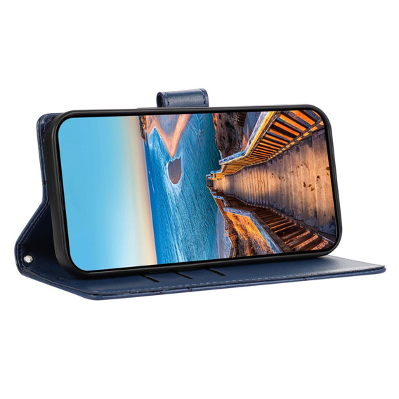Husă cu clapetă pentru Realme 12 Pro 5G / 12 Pro+ 5G, Leather Line Wallet, albastru