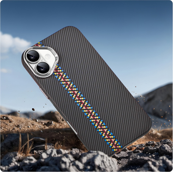 Carcasa pentru iPhone 16 Plus, Carbon Fiber MagSafe, negru
