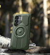 Husă blindată pentru Samsung Galaxy S25, Dexnor CamProtect MagSafe, verde (Două rame)