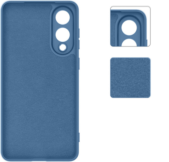 Carcasa pentru Samsung Galaxy S25 Edge, Silicone Lite, albastru + sticlă 9H