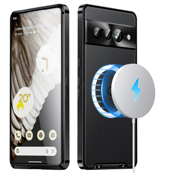 Carcasă de protecție pentru camera foto pentru Google Pixel 8 Pro, CamShield MagSafe, transparent / negru