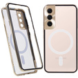 Carcasa Magnetic Dual Glass MagSafe pentru Samsung Galaxy S22, de aur