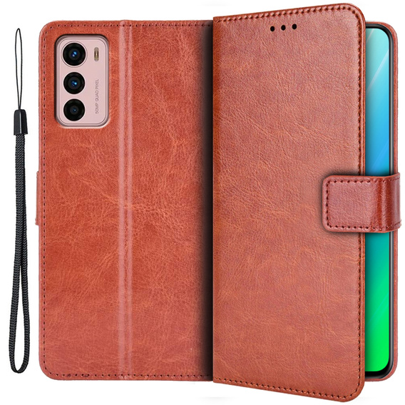 Cu clapetă pentru Motorola Moto G42 4G, Crazy Horse Wallet, maro