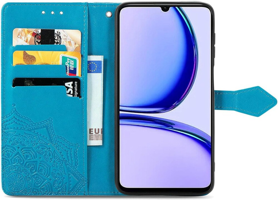 Cu clapetă pentru Realme Note 50, Mandala, albastru