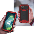Husă pentru iPhone 13, R-JUST CamShield Slide, armată, roșu / negru