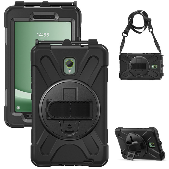 Husa blindată pentru Samsung Galaxy Tab Active 3 T570 / 5 X306B, carcasă de protecție 360 cu slot pentru stylus, negru