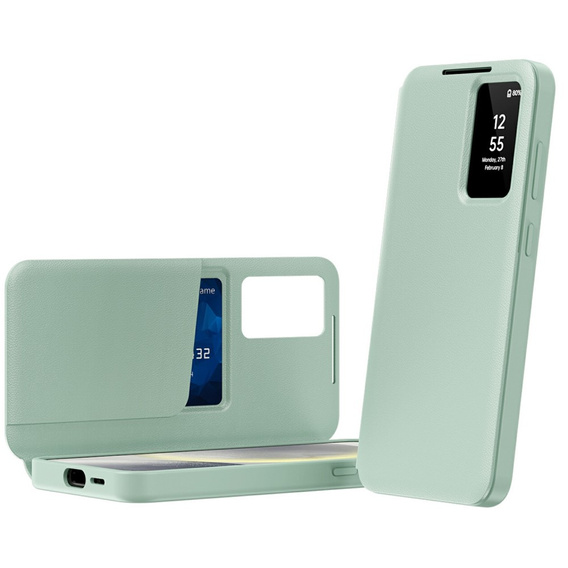 Husă cu clapetă pentru Samsung Galaxy A56 5G, Smart View Wallet, verde
