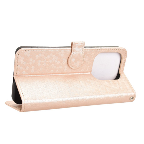 Husa cu clapetă pentru Xiaomi Redmi Note 14 4G, Wallet Rhombus, roz