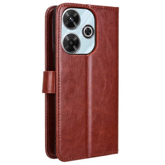 Cu clapetă pentru Xiaomi Redmi 13, Crazy Horse Wallet, maro