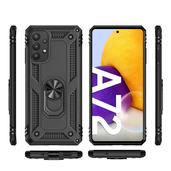 Husă blindată pentru Samsung Galaxy A72 5G, Nox Case Ring, albastru