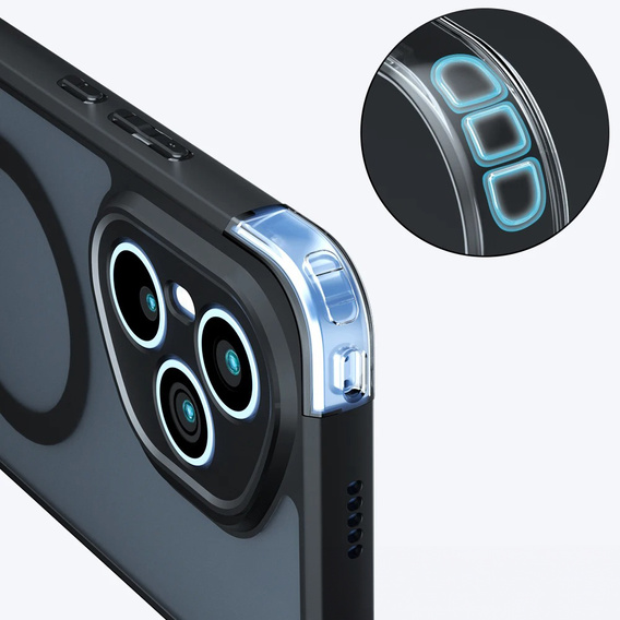 Husă pentru Honor 400 Pro 5G, pentru MagSafe, ERBORD Matt Case, negru + sticlă pentru ecran