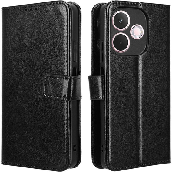 Cu clapetă pentru Oppo A5 Pro 5G, Crazy Horse Wallet, negru