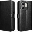 Cu clapetă pentru Infinix Hot 50i 4G, Crazy Horse Wallet, negru