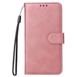 Cu clapetă pentru Samsung Galaxy A34 5G, Leather Wallet, roz rose gold