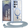 Husă pentru Samsung Galaxy S25 Ultra, Electro MagSafe, albastru + Lanyard